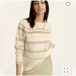 J. Crew Cashmere Ribbed Striped Crewneck Sweatshirt   Women’s Size S